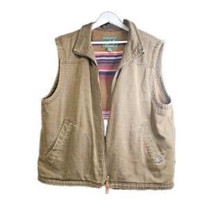 Woolrich Vest Canvas Full Zip Fleece blanket Lined  Work Men's X large